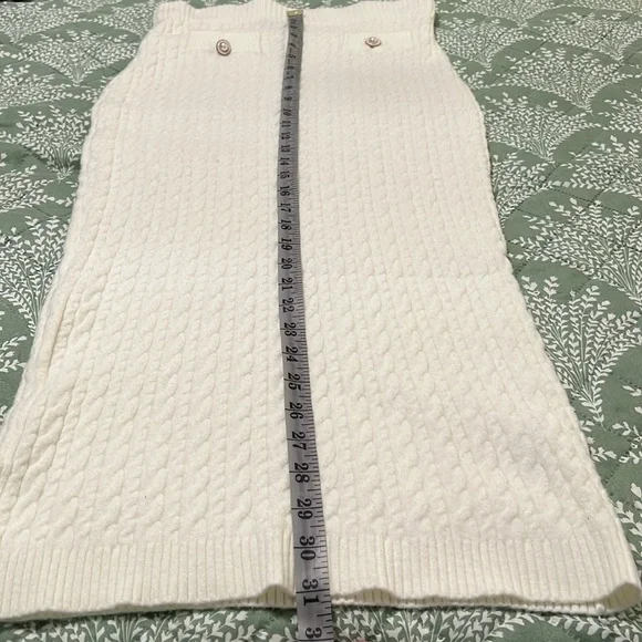 High Waist | Cream | Ribbed Maxi Pencil Skirt | Sz L  NWOT - Picture 9 of 9